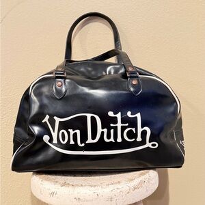 Vintage Large Von Dutch Black and White Bowling Bag